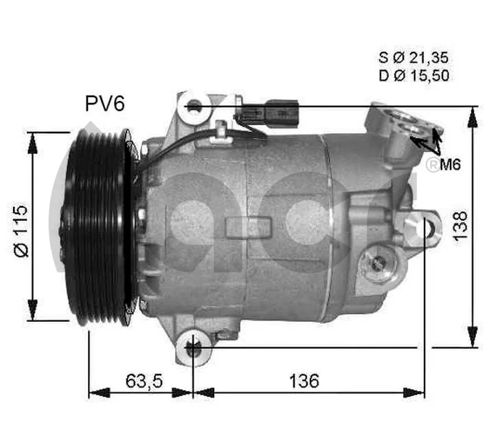Compresor de aire acondicionado 133182 ACR