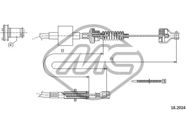 Cable de accionamiento del embrague Mitsubishi Lancer III (1983-1990)