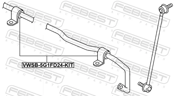 VWSB5G1FD24KIT Febest Juego de reparación de estabilizador delantero