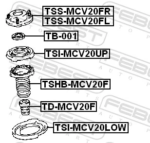 TSIMCV20UP Febest Aislador de resorte delantero superior