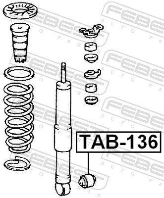TAB136 Febest Buje de amortiguador trasero