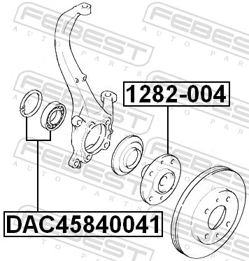 DAC45840041 Febest Rodamientos de rueda delantero