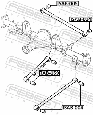 ISAB014 Febest Silentblock de brazo transversal de suspensión trasera