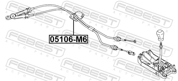 05106M6 Febest Cable para caja de cambios manual