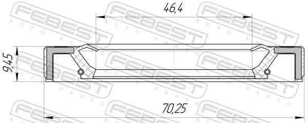 95GAY48701010X Febest Retén del semieje trasero