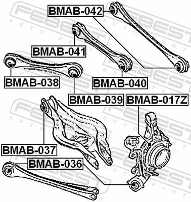 BMAB037 Febest Buje del brazo transversal trasero