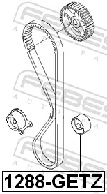 1288GETZ Febest Polea tensora intermedio de correa dentada