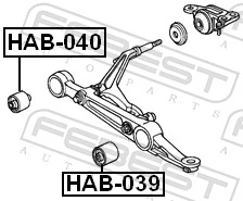 HAB039 Febest Silentblock de brazo de suspensión delantero inferior