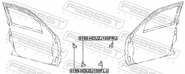 0199HDUZJ100FRU Febest Bisagra de puerta delantera