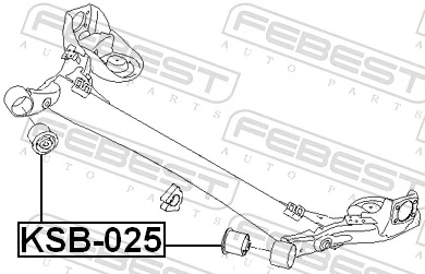 KAB025 Febest Silentblock del puente trasero