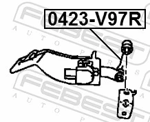 0423V97R Febest Sensor de nivel de carrocería trasero