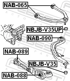 NAB065 Febest Buje del brazo de suspensión delantero superior