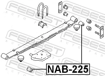 NAB225 Febest Buje trasero de ballesta trasera