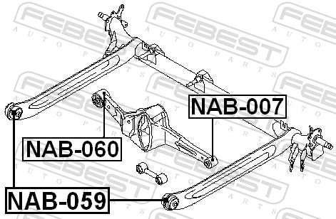 NAB060 Febest Buje del brazo transversal trasero