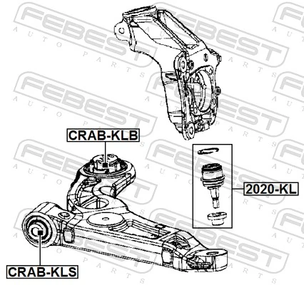 CRABKLB Febest Silentblock de brazo de suspensión delantero inferior