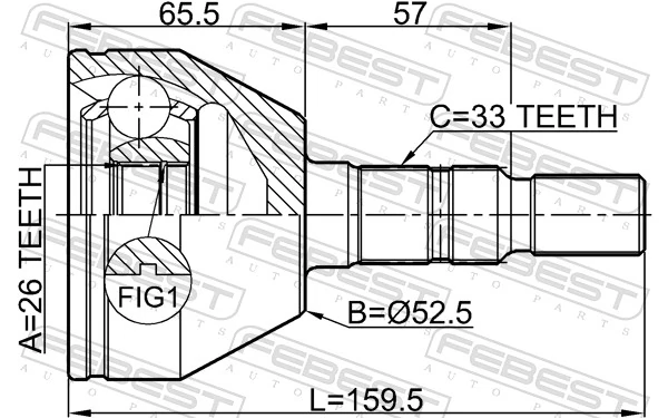 Junta homocinética exterior delantera General Motors 93182571