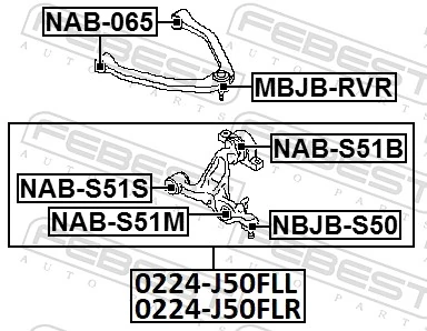 NABS51S Febest Silentblock de brazo de suspensión delantero inferior