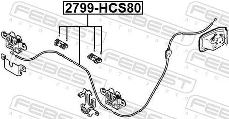 2799HCS80 Febest Cable de apertura del capó delantero