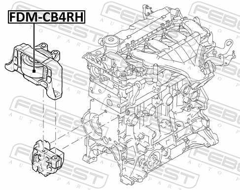 FDMCB4RH Febest Soporte de motor derecho