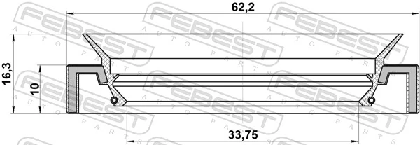 95HAY35621016X Febest Retén del diferencial del eje delantero
