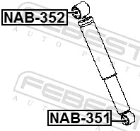 NAB351 Febest Buje de amortiguador trasero