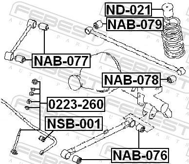 Gomas de barra estabilizadora Nissan Terrano I
