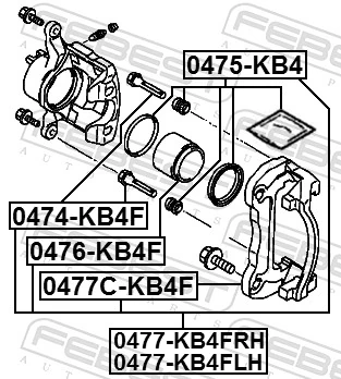 0477CKB4F Febest Soporte, pinza de freno delantera
