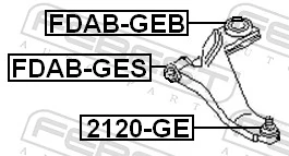 FDABGEB Febest Silentblock de brazo de suspensión delantero inferior