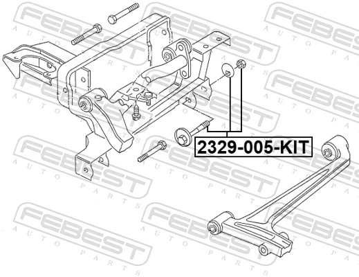 2329005KIT Febest Perno de fijación del brazo inferior delantero