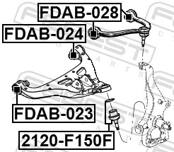 FDAB028 Febest Buje del brazo de suspensión delantero superior