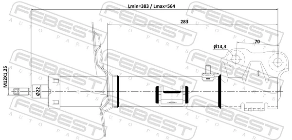 Amortiguador delantero derecho 4060A570 Chrysler