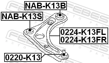NABK13B Febest Silentblock de brazo de suspensión delantero inferior