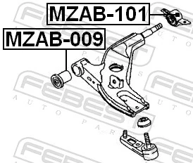MZAB101 Febest Silentblock de brazo de suspensión delantero inferior