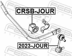 CRSBJOUR Febest Buje de barra estabilizadora trasera