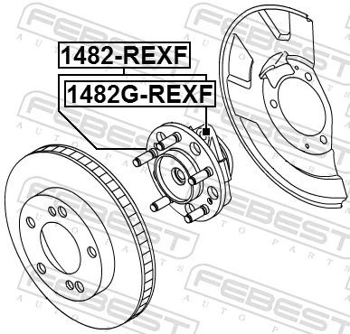 1482GREXF Febest Cubo delantero