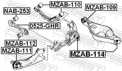 MZAB114 Febest Buje de mangueta trasera