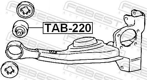 TAB220 Febest Buje delantero del brazo longitudinal trasero
