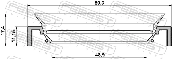 95HAY50801117L Febest Retén del semieje delantero izquierdo
