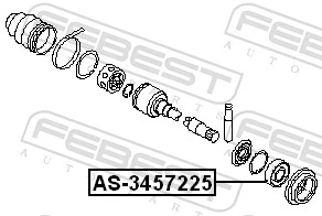 AS3457225 Febest Cojinete del semieje delantero