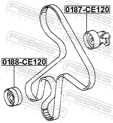 0188CE120 Febest Polea tensora intermedio de correa dentada