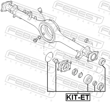 KITET Febest Rodamiento de rueda trasera
