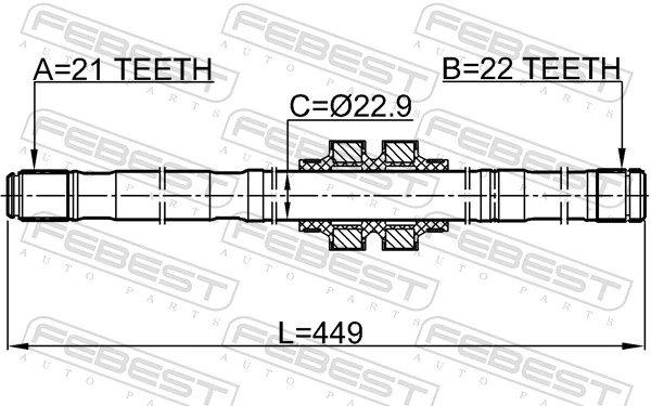 Semieje delantero izquierdo BGA DS6303L