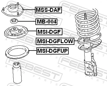 MB004 Febest Rodamiento, copela amortiguador delantero