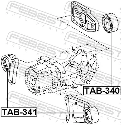 TAB340 Febest Silentblock del soporte del diferencial trasero