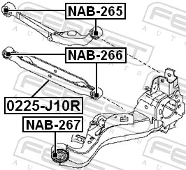 NAB266 Febest Buje del brazo inferior trasero