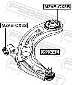  Silentblock del brazo de suspensión Mazda CX-3 
