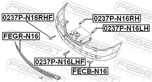  Tapa del enganche de remolcado delantera Nissan Almera 2