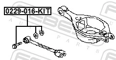0229016KIT Febest Perno interior del brazo de caída trasero