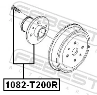 1082T200R Febest Buje de rueda trasero