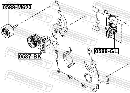 0587BK Febest Polea tensora